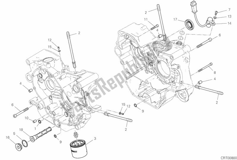 Alle onderdelen voor de 09b - Paar Halve Carters van de Ducati Scrambler Icon Dark USA 803 2020